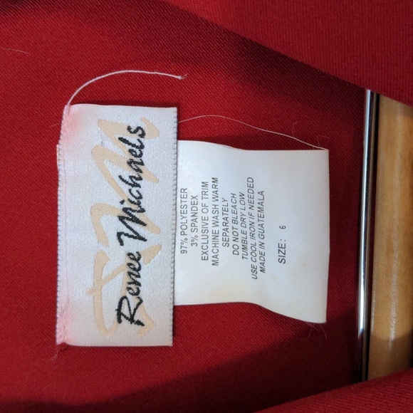 Renee Micheals bombshell lipstick red mini skirt suit size 6 - Picture 4 of 8